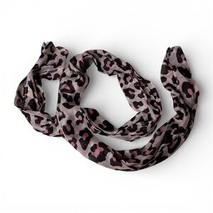 Fashion Scarf Women’s Pink Black Leopard Print Polyester Casual Lightweight
